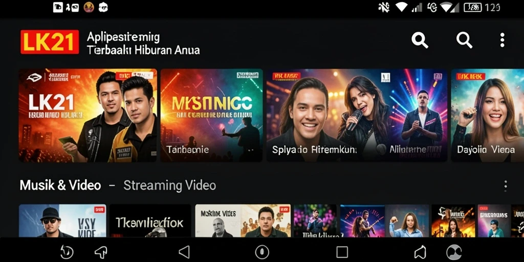 Antarmuka LK21 dengan berbagai pilihan film dan serial streaming.
