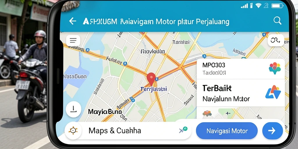 Antarmuka aplikasi MPO303 dengan fungsi Navigasi Motor yang informatif.