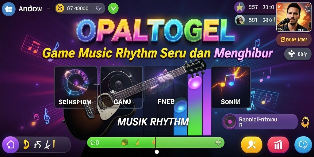 Antarmuka OPALTOGEL menampilkan permainan Musik Rhythm yang menarik.