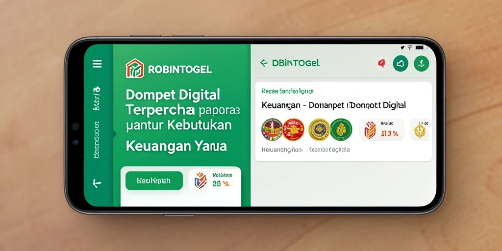 Tampilan antarmuka pengguna aplikasi Dompet Digital ROBINTOGEL yang menarik.