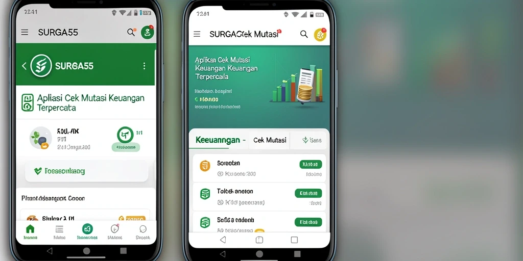 Antarmuka aplikasi Cek Mutasi SURGA55 dengan fitur yang mudah digunakan.